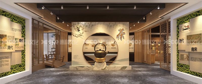 在茶文化展館設(shè)計(jì)中如何設(shè)計(jì)一個(gè)適合展示茶葉與農(nóng)業(yè)發(fā)展的結(jié)合的區(qū)域？